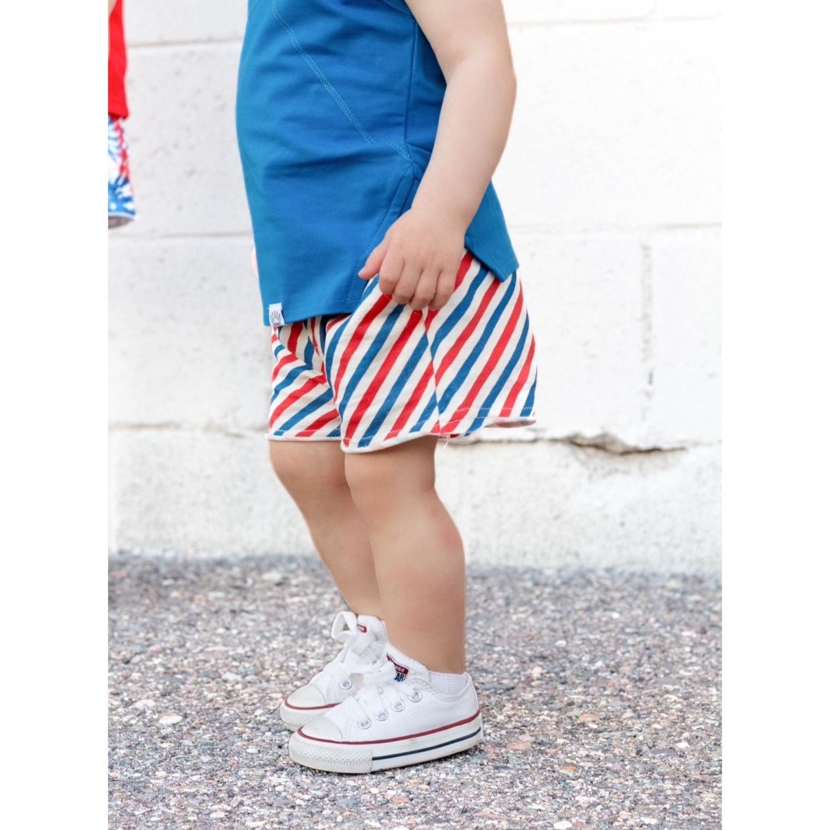 Summer Leisure Shorts- Americana Stripes - Posh Kiddos