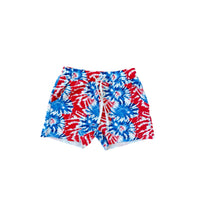 Summer Leisure Shorts- Patriotic Tie Dye - Posh Kiddos