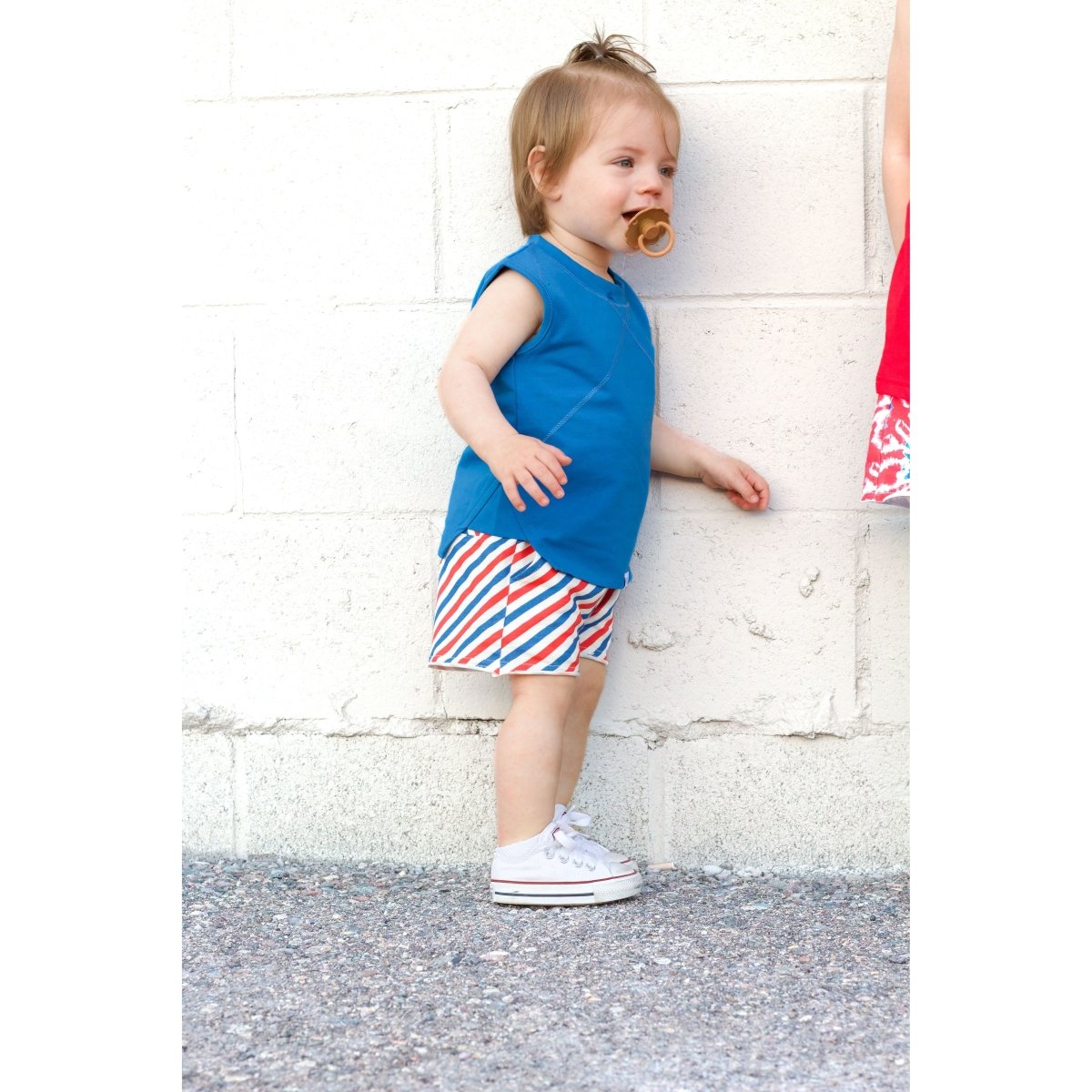 Summer Leisure Shorts- Americana Stripes - Posh Kiddos