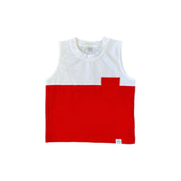 Color Block Tank- Red - Posh Kiddos