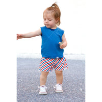 Summer Leisure Shorts- Americana Stripes - Posh Kiddos