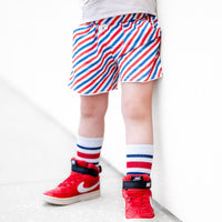 Summer Leisure Shorts- Americana Stripes - Posh Kiddos