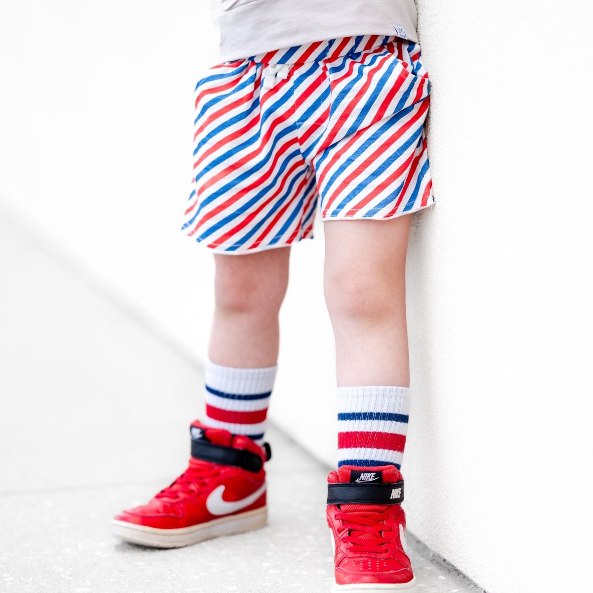Summer Leisure Shorts- Americana Stripes - Posh Kiddos