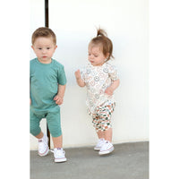 Short Sleeve Biker Shirt- Smiley - Posh Kiddos