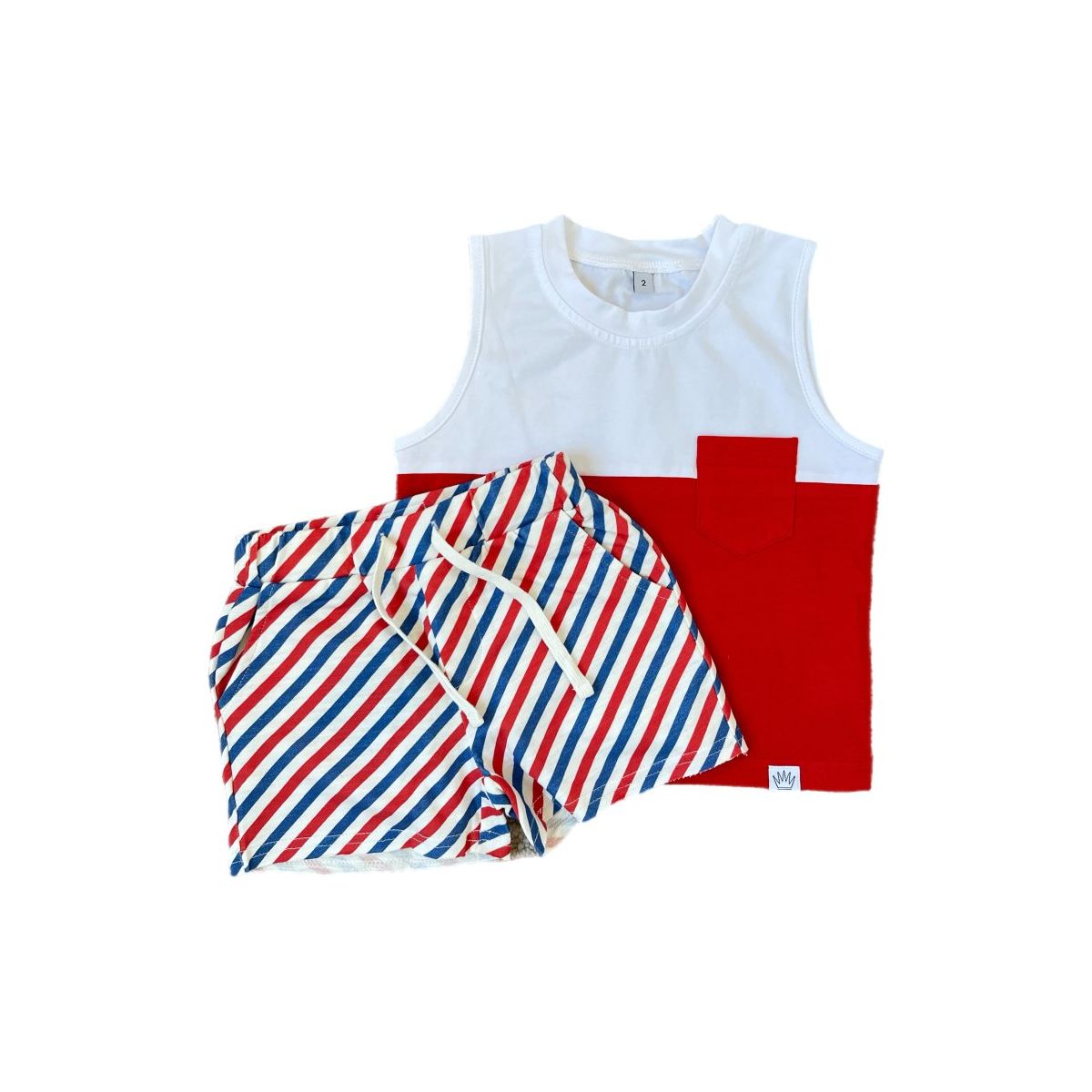 Color Block Tank- Red - Posh Kiddos