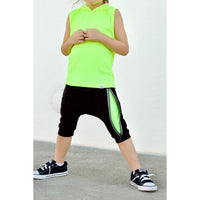 Hooded Tank- Neon Yellow Ribbed (Preorder) - Posh Kiddos