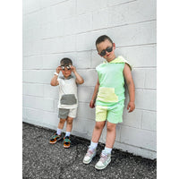 Summer Leisure Shorts - Colorblock Mint - Posh Kiddos