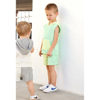 Summer Leisure Shorts - Colorblock Mint - Posh Kiddos