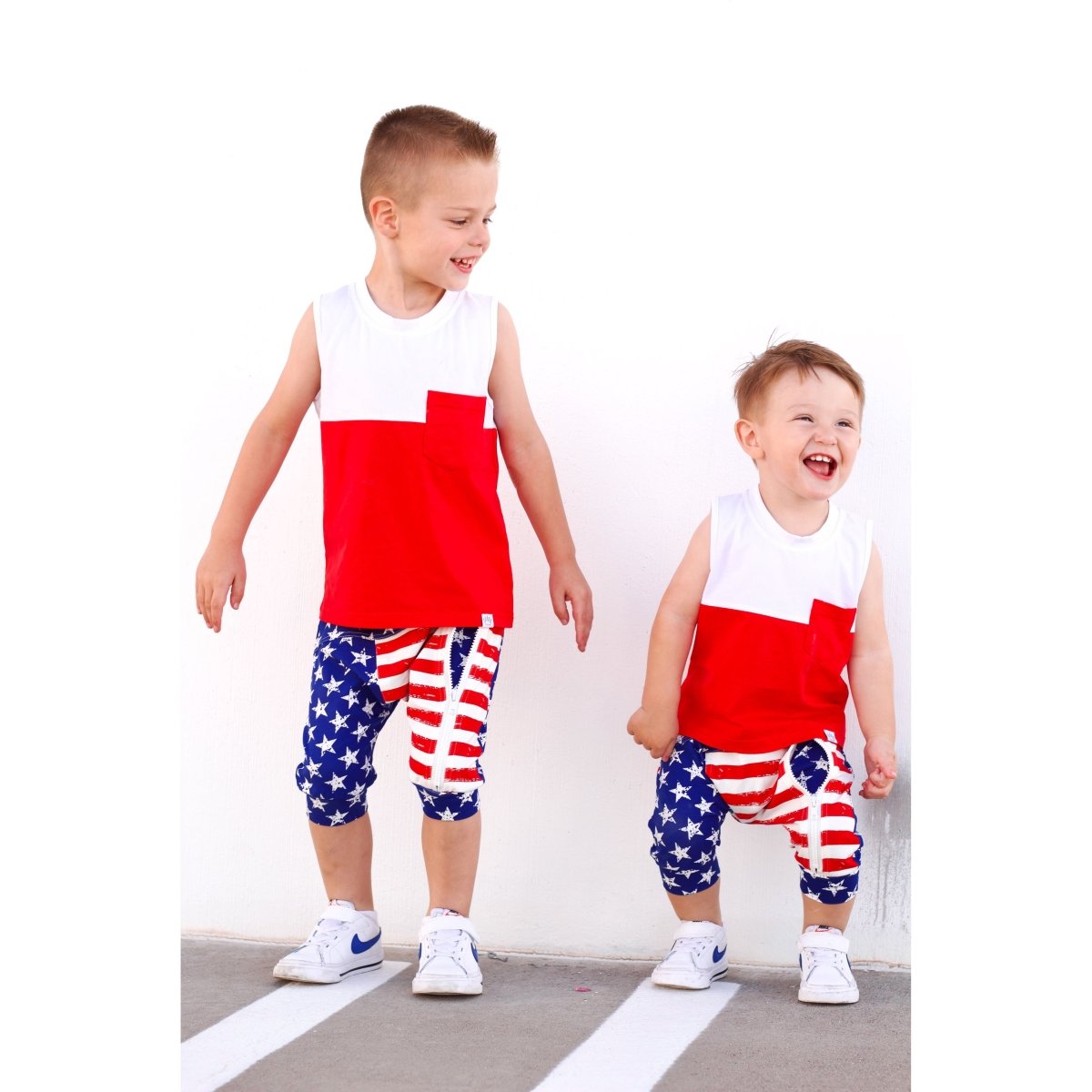 Color Block Tank- Red - Posh Kiddos