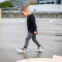 Long Sleeve Biker Shirt- Black - Posh Kiddos