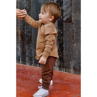 Long Sleeve Biker Shirt- Toasted Nut - Posh Kiddos