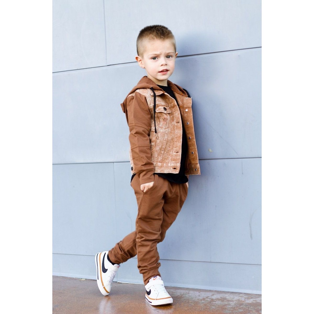 Denim Hoodie- Spice - Posh Kiddos