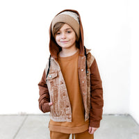 Denim Hoodie- Spice - Posh Kiddos