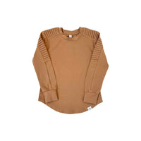 Long Sleeve Biker Shirt- Toasted Nut - Posh Kiddos