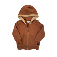 Biker Zip Up Hoodie- Cinnamon - Posh Kiddos