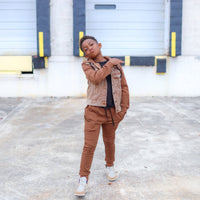 Denim Hoodie- Spice - Posh Kiddos