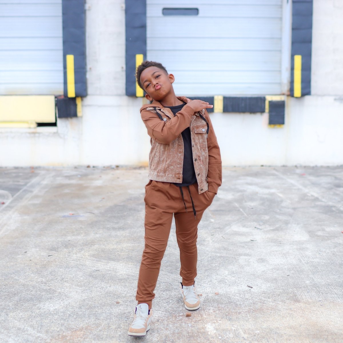 Denim Hoodie- Spice - Posh Kiddos