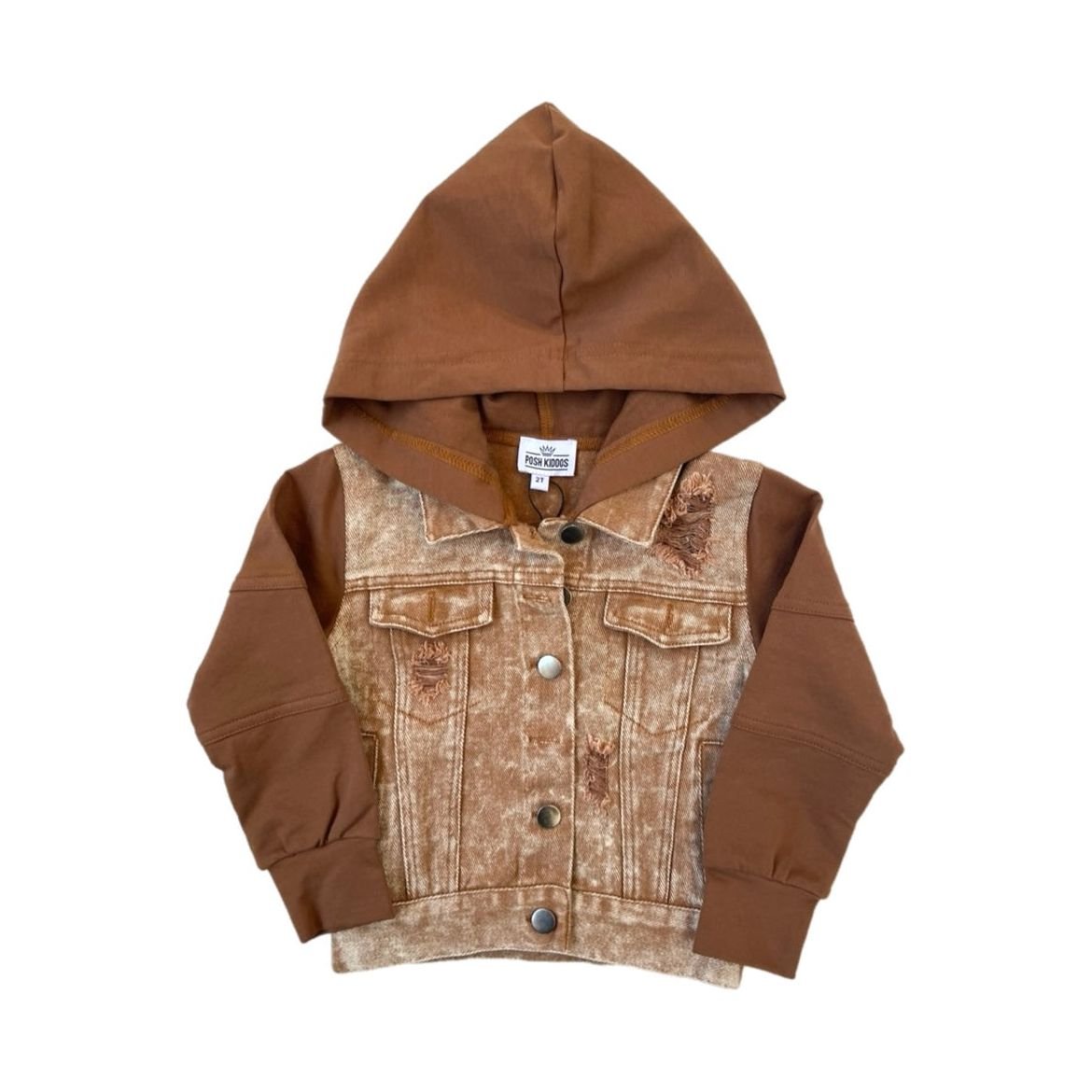 Denim Hoodie- Spice - Posh Kiddos