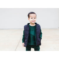 Reversible Vest- Spruce/ Black - Posh Kiddos