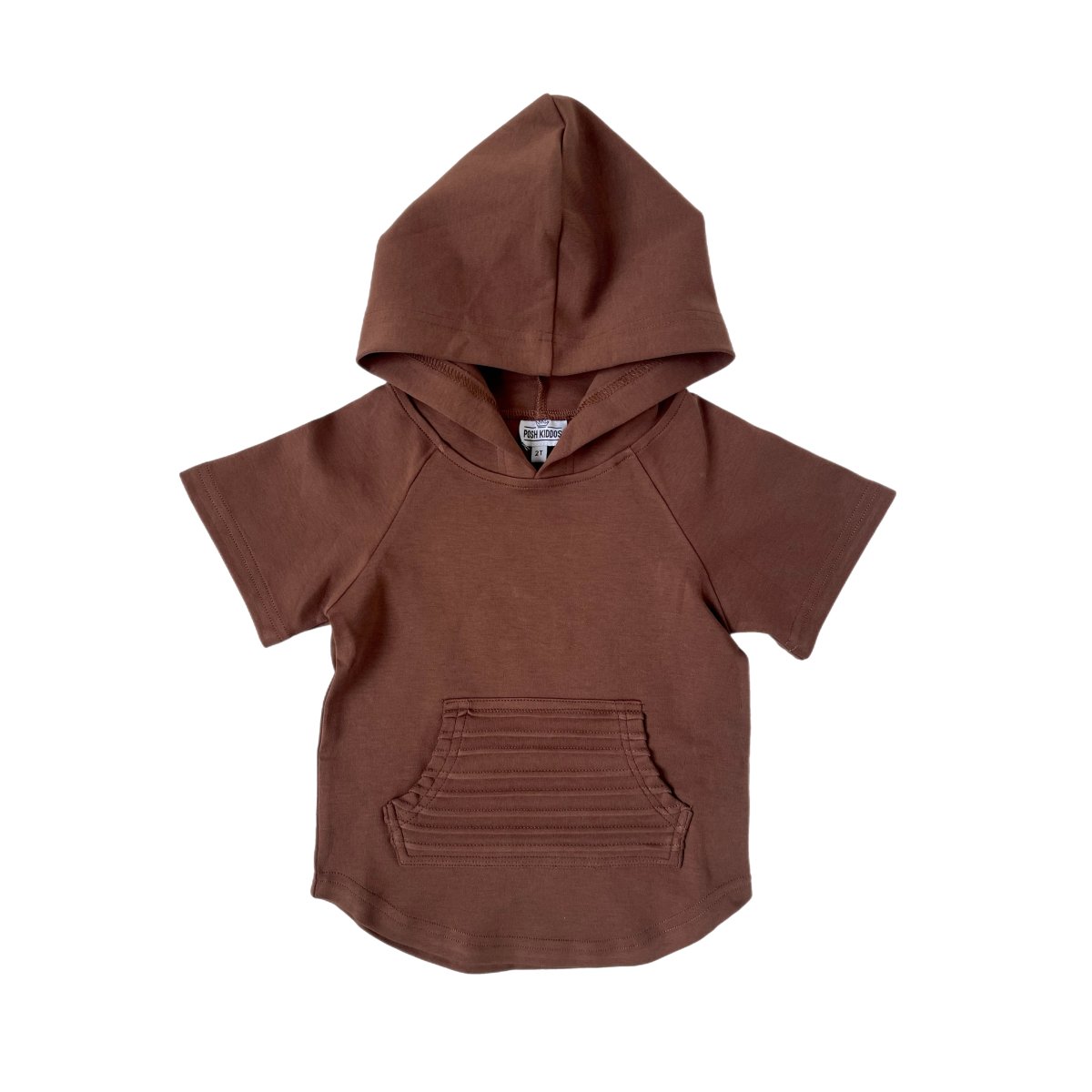 Short Sleeve Biker Hoodie- Espresso - Posh Kiddos
