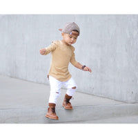 Long Sleeve Biker Shirt- Wheat - Posh Kiddos