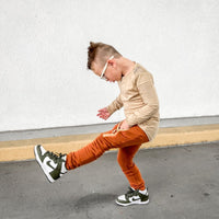 Long Sleeve Biker Shirt- Wheat - Posh Kiddos