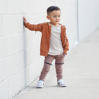 Biker Zip Up Hoodie- Cinnamon - Posh Kiddos
