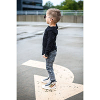 Long Sleeve Biker Shirt- Black - Posh Kiddos