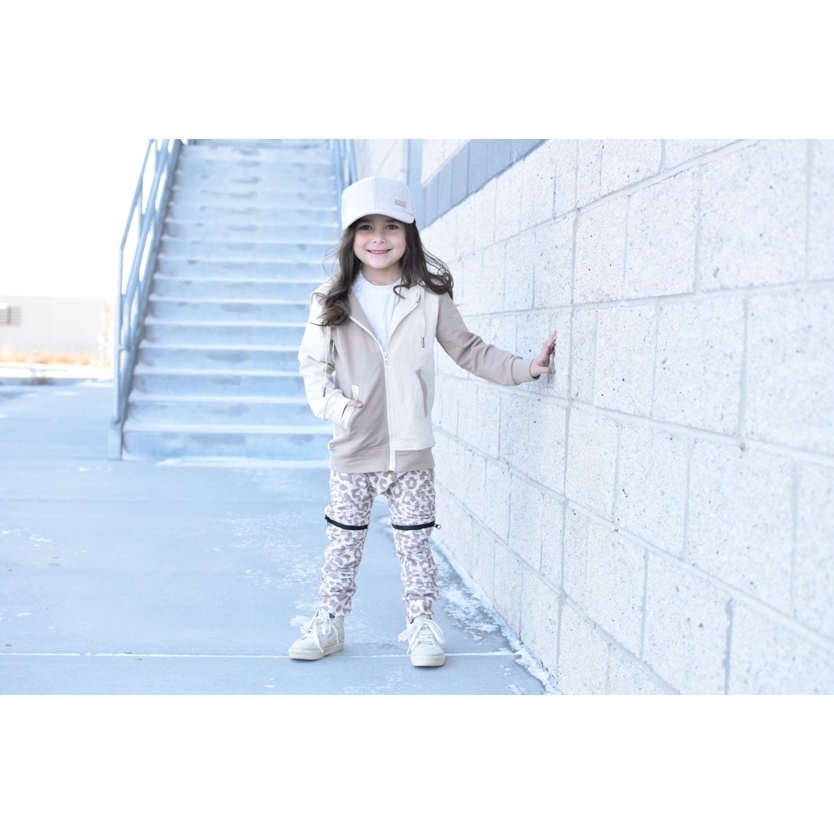 Biker Joggers- Tan Leopard - Posh Kiddos