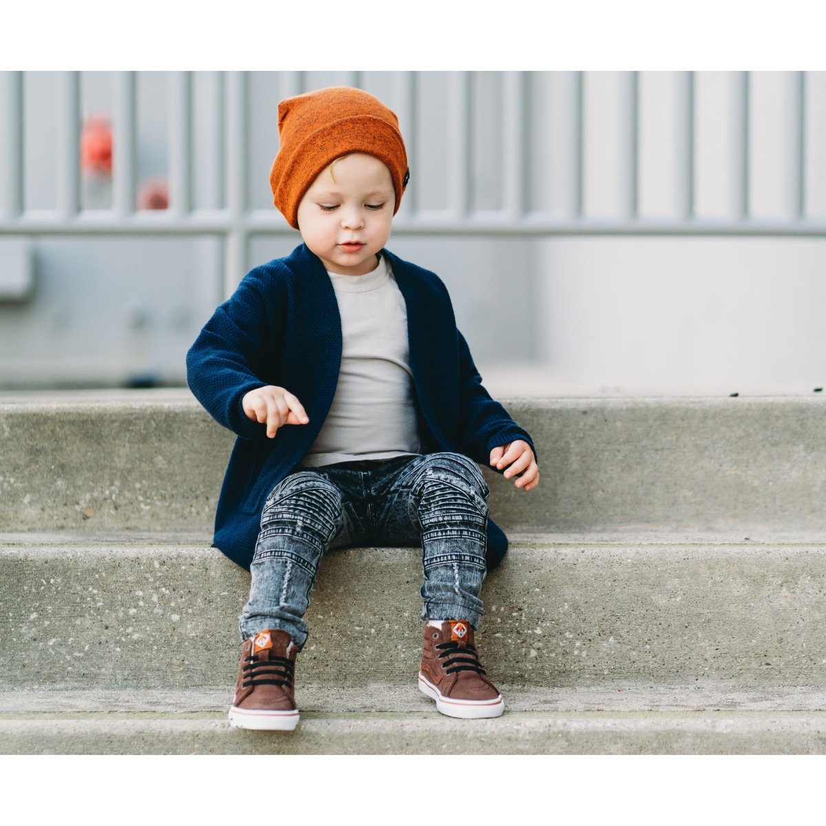 Long Cardigan- Navy - Posh Kiddos