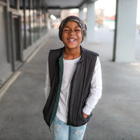 Reversible Vest- Spruce/ Black - Posh Kiddos