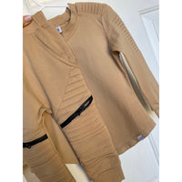 Long Sleeve Biker Shirt- Wheat - Posh Kiddos