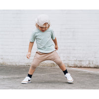 Short Sleeve Biker Shirt- Seafoam - Posh Kiddos