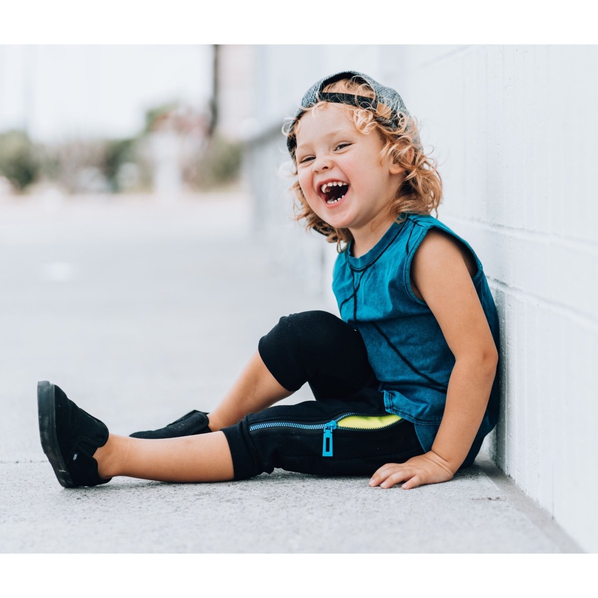 Tank- Teal Acid Wash - Posh Kiddos