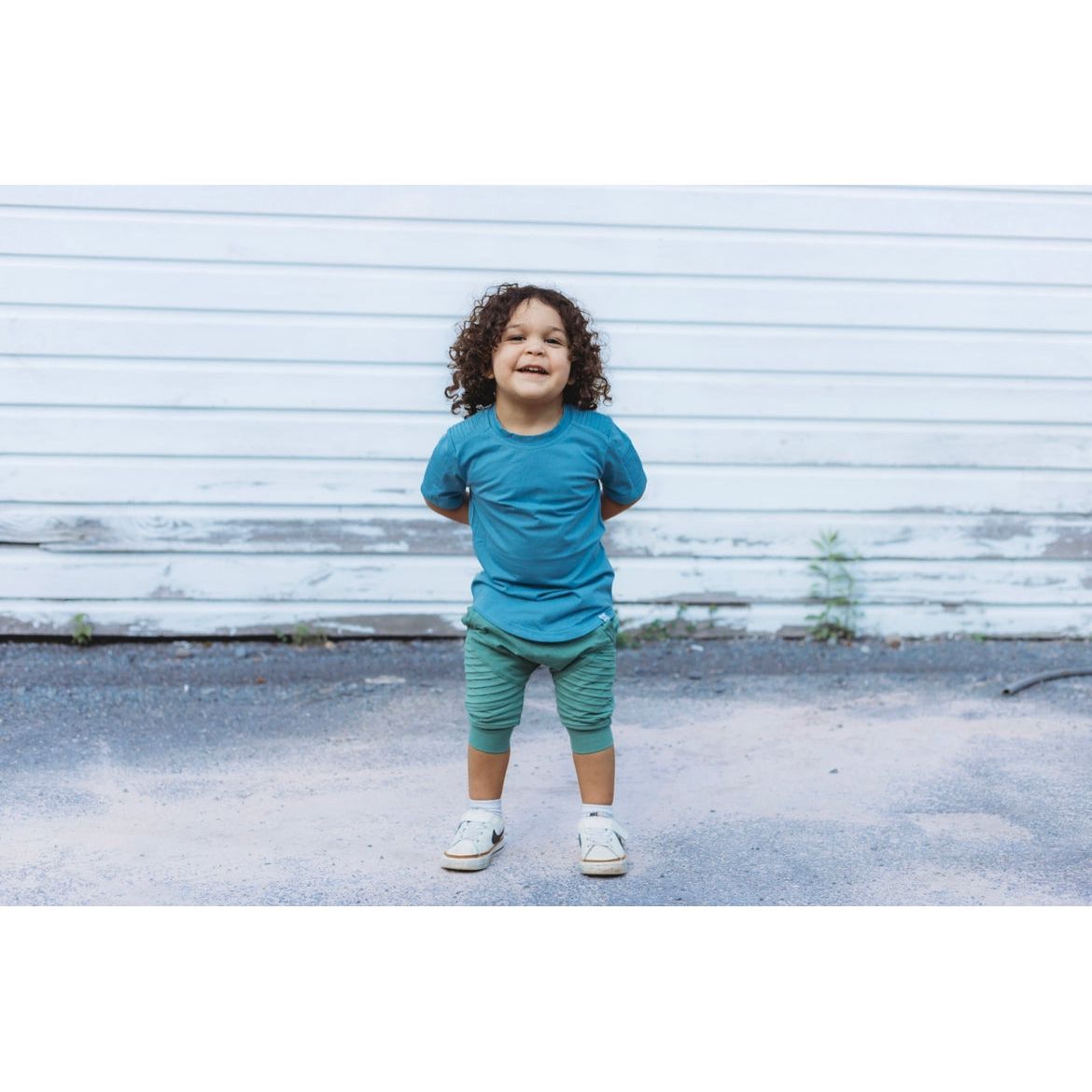 Short Sleeve Biker Shirt- Steel - Posh Kiddos