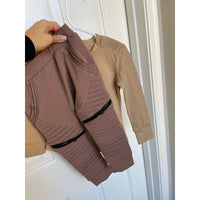 Long Sleeve Biker Shirt- Wheat - Posh Kiddos