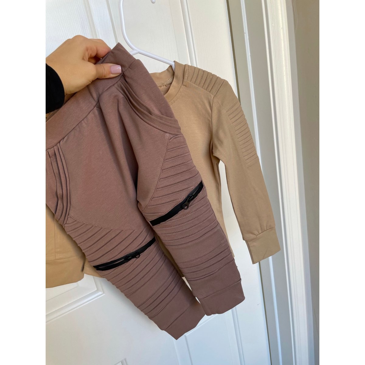 Long Sleeve Biker Shirt- Wheat - Posh Kiddos