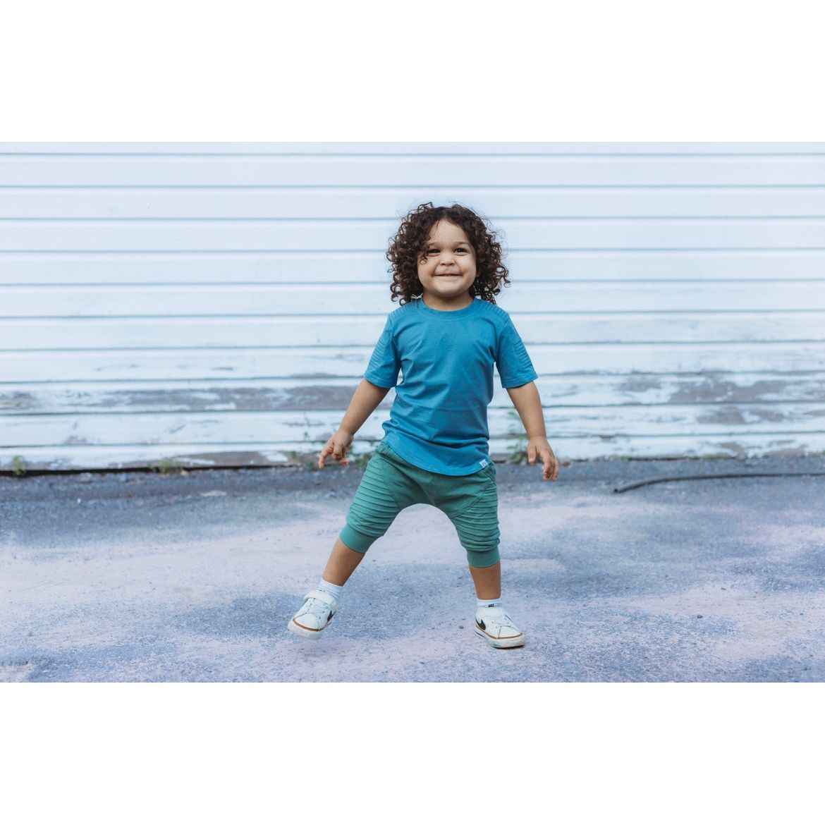 Short Sleeve Biker Shirt- Steel - Posh Kiddos