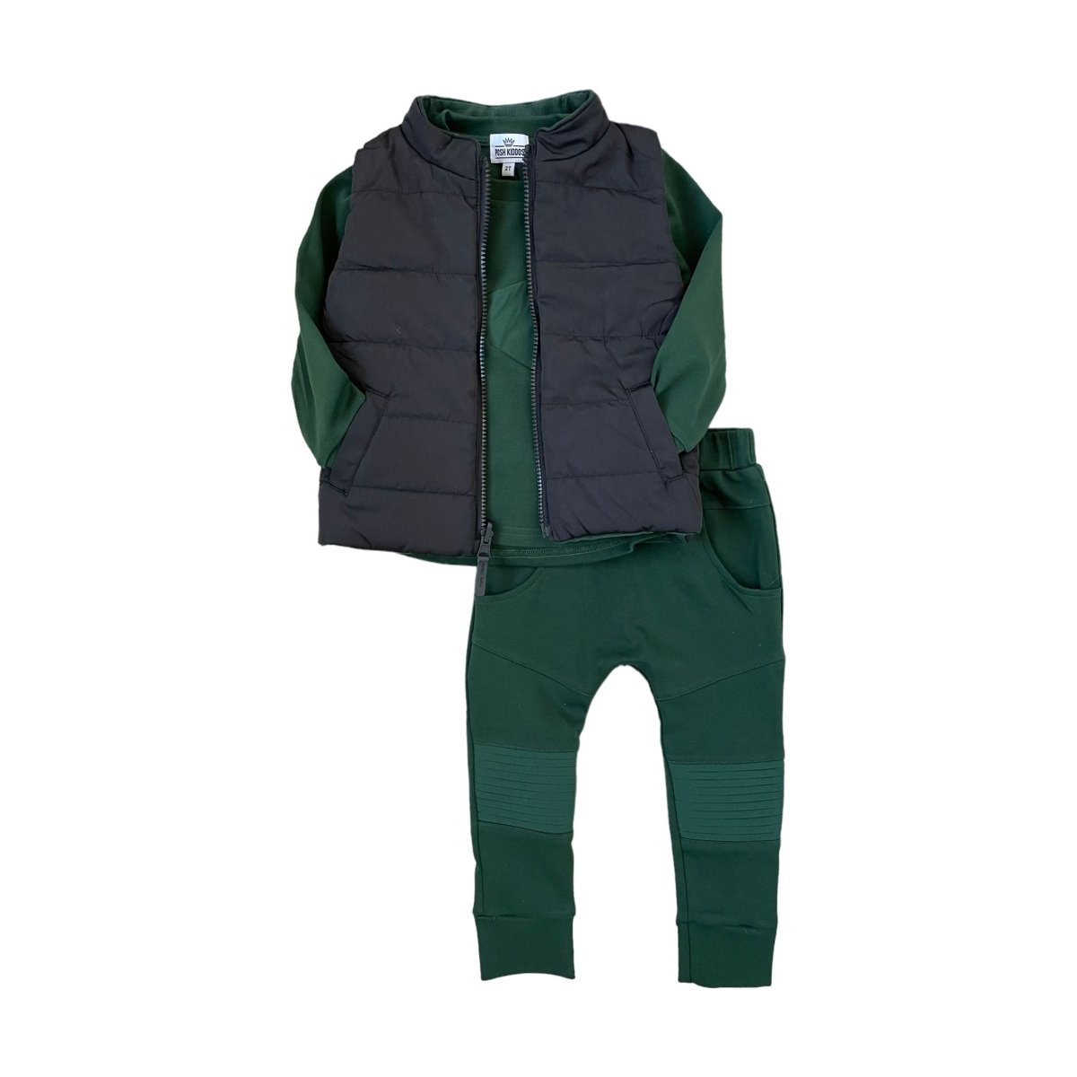 Reversible Vest- Spruce/ Black - Posh Kiddos