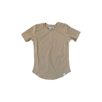 Short Sleeve Biker Shirt- Wheat - Posh Kiddos