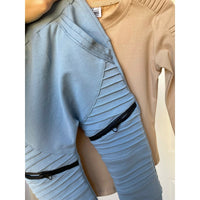 Long Sleeve Biker Shirt- Wheat - Posh Kiddos
