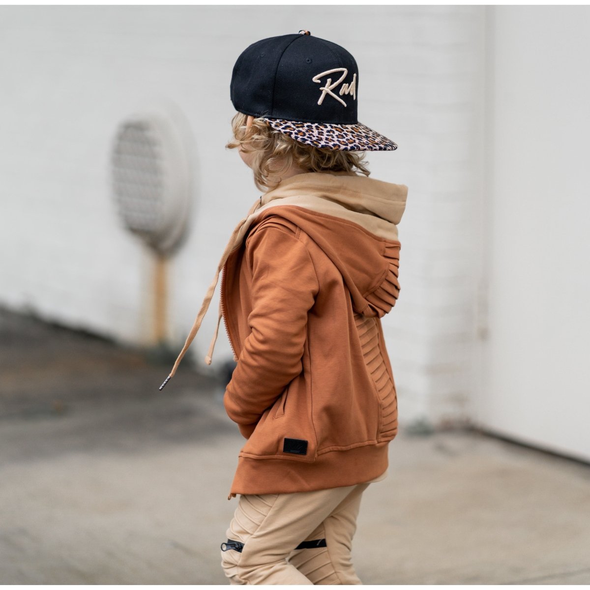 Biker Zip Up Hoodie- Cinnamon - Posh Kiddos