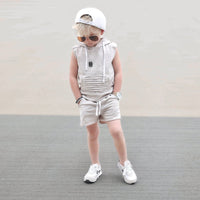 Summer Leisure Shorts- Sand - Posh Kiddos