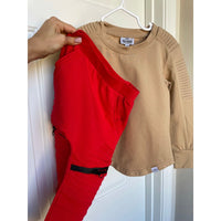 Long Sleeve Biker Shirt- Wheat - Posh Kiddos