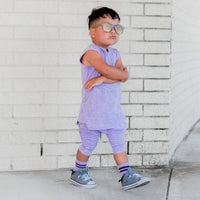 Biker Shorts- Lavender Acid Wash - Posh Kiddos