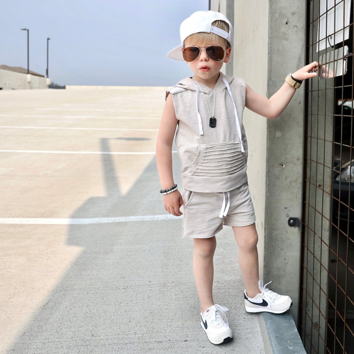 Summer Leisure Shorts- Sand - Posh Kiddos