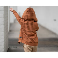 Biker Zip Up Hoodie- Cinnamon - Posh Kiddos