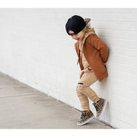 Biker Zip Up Hoodie- Cinnamon - Posh Kiddos