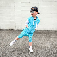 Biker Shorts- Pastel Blue - Posh Kiddos