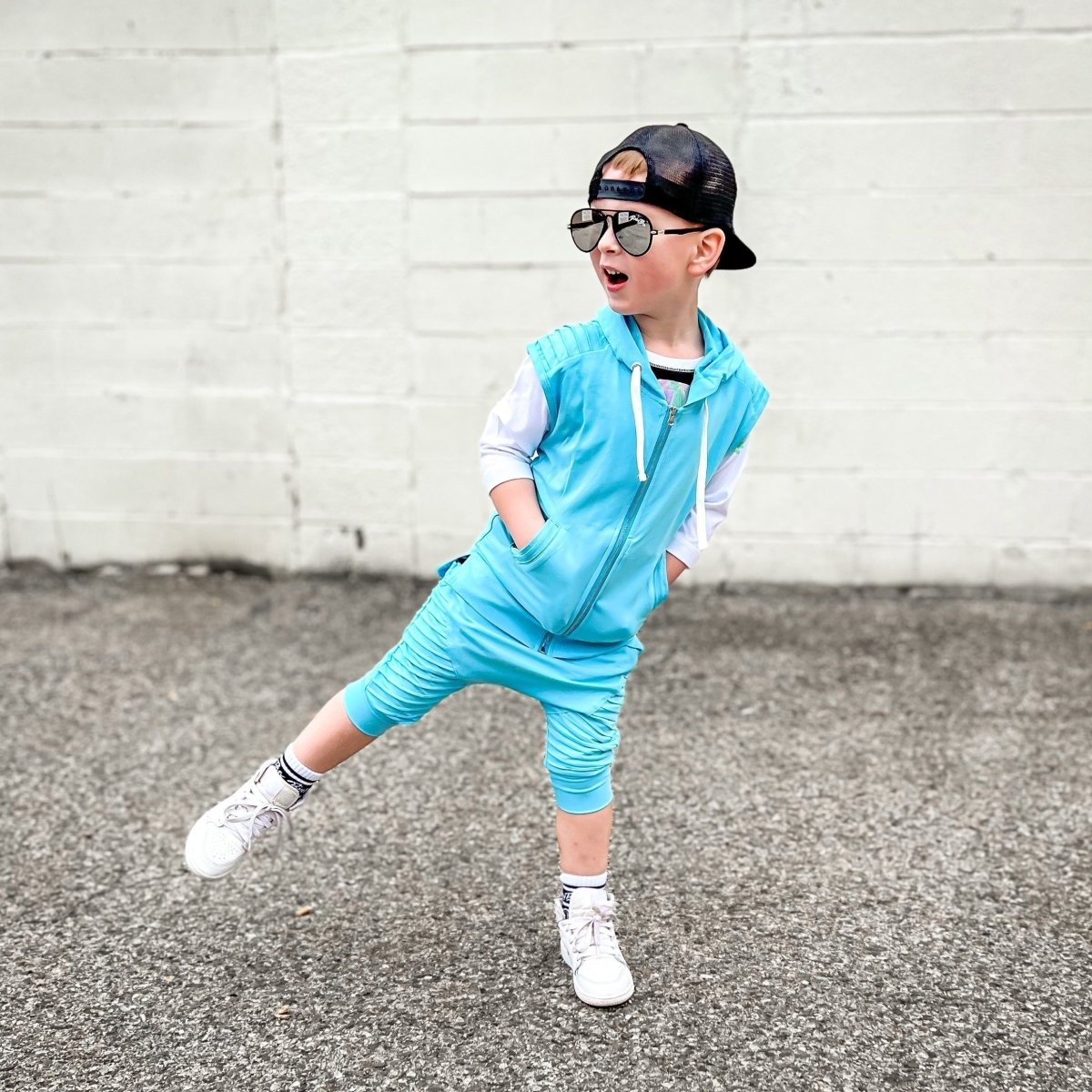 Biker Shorts- Pastel Blue - Posh Kiddos